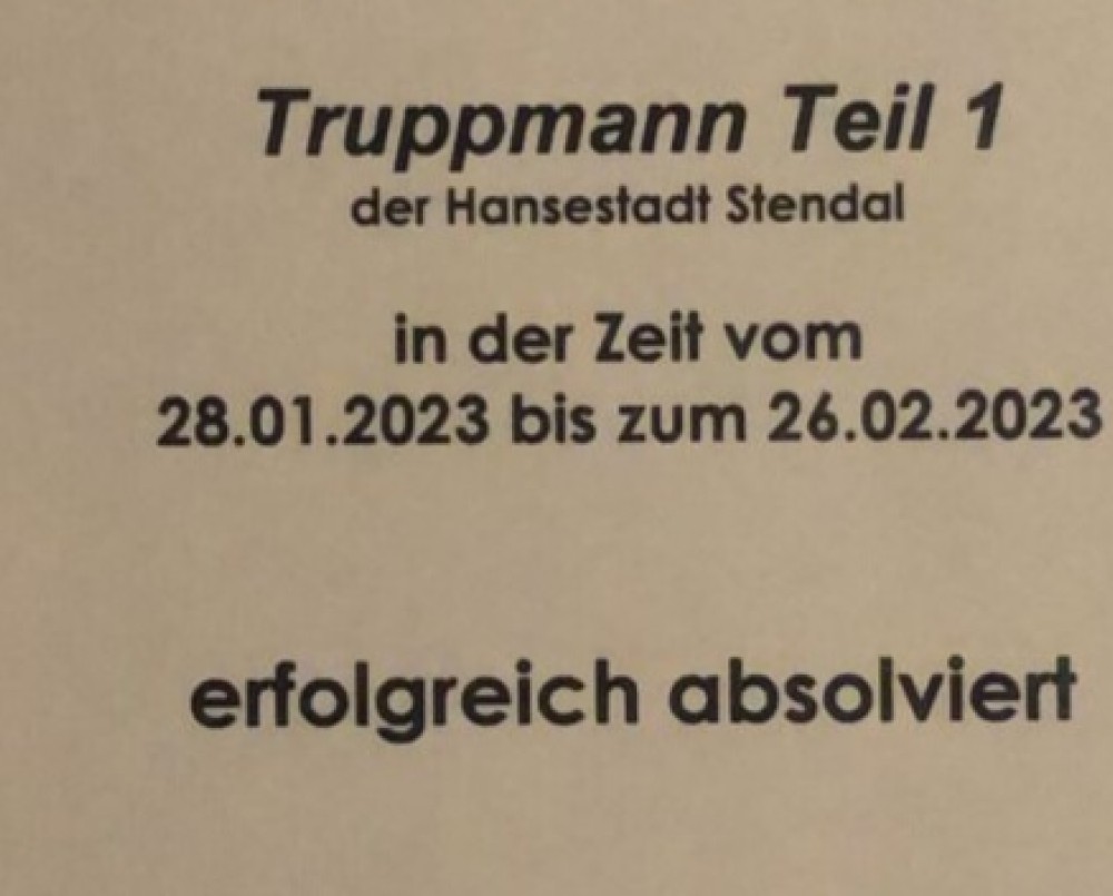 Bestandener Truppmannlehrgang